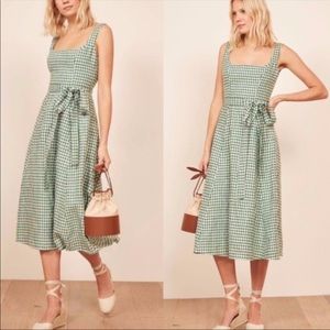 Reformation gingham tie dress
